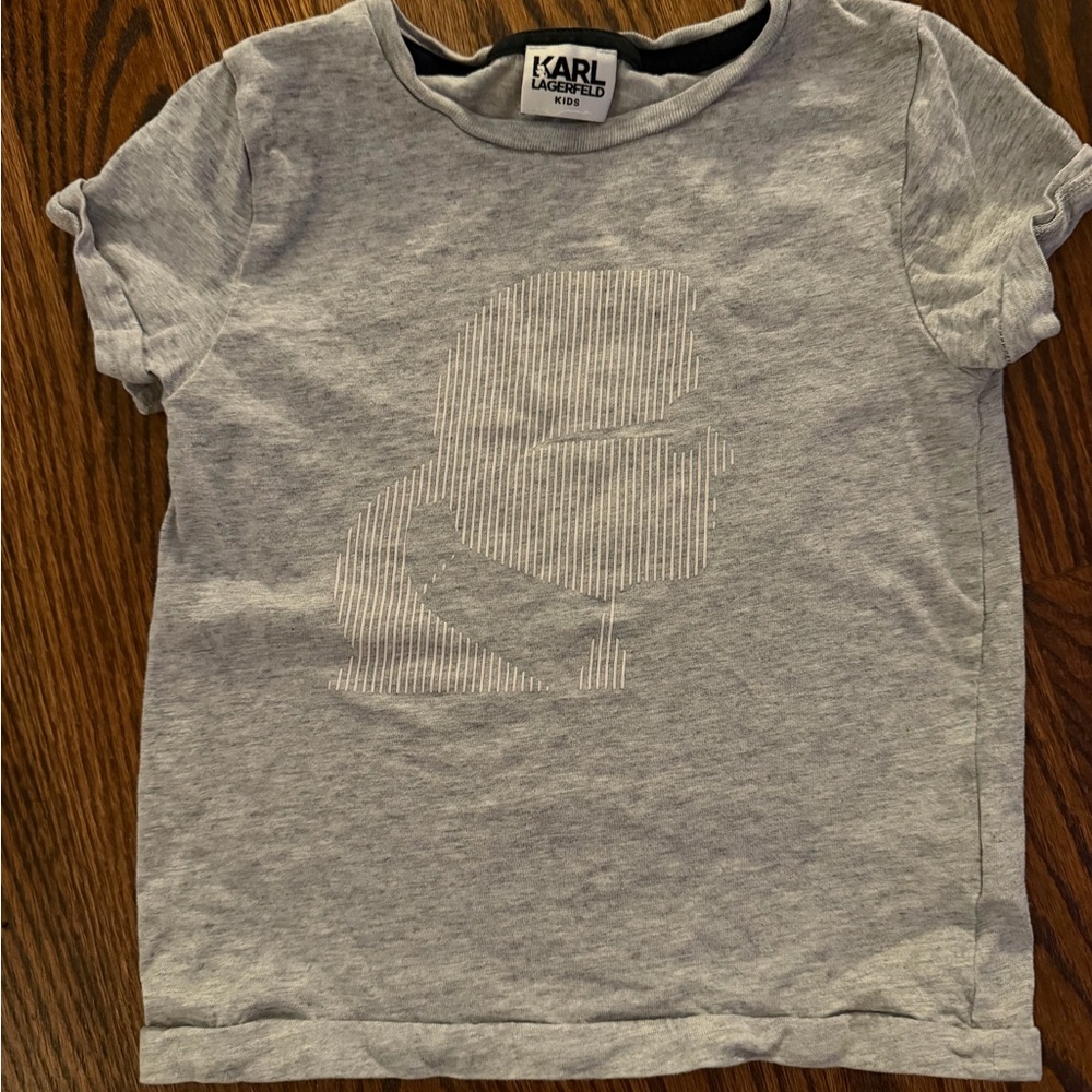 Karl Lagerfeld Kids Light Gray Graphic Tee